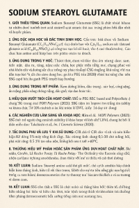 Sodium Stearoyl Glutamate La Hoat Chat Gi Cong Dung Trong Duoc My Pham