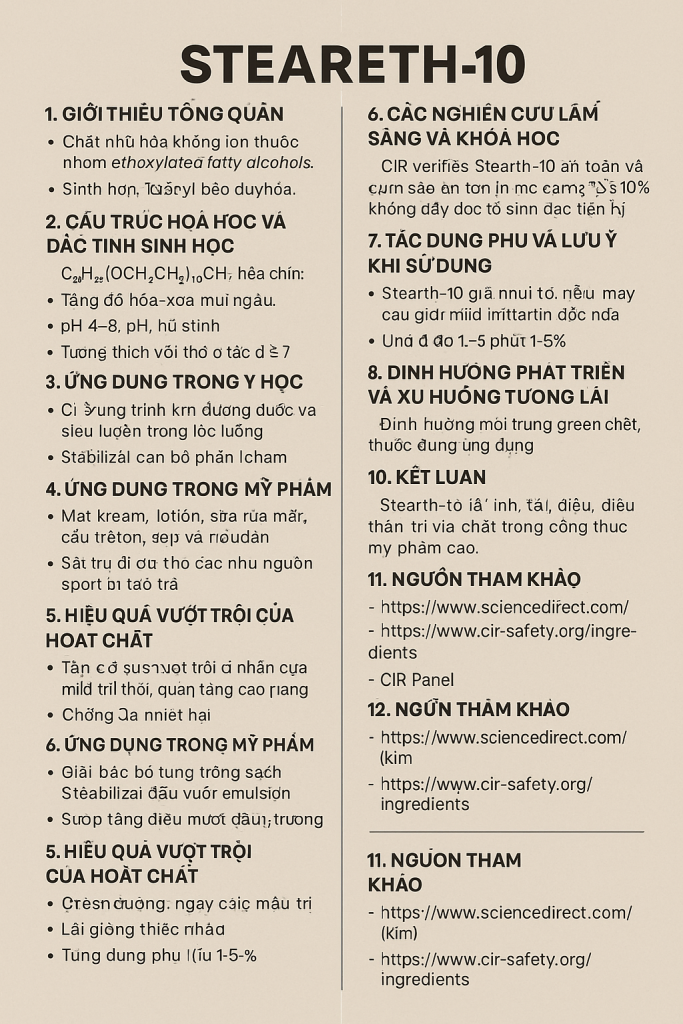Steareth 10 La Hoat Chat Gi Cong Dung Trong Duoc My Pham