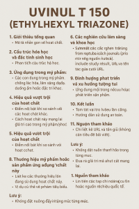 Uvinul T 150 Ethylhexyl Triazone La Hoat Chat Gi Cong Dung Trong Duoc My Pham