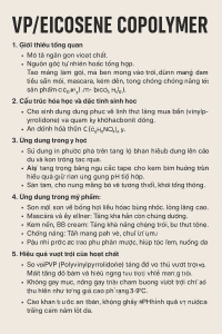 VP Eicosene Copolymer La Hoat Chat Gi Cong Dung Trong Duoc My Pham