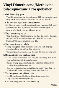 Vinyl Dimethicone Methicone Silsesquioxane Crosspolymer La Hoat Chat Gi Cong Dung Trong Duoc My Pham
