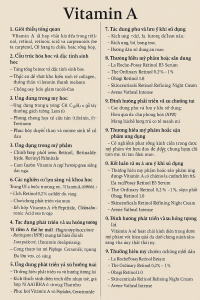 Vitamin A La Hoat Chat Gi Cong Dung Trong Duoc My Pham