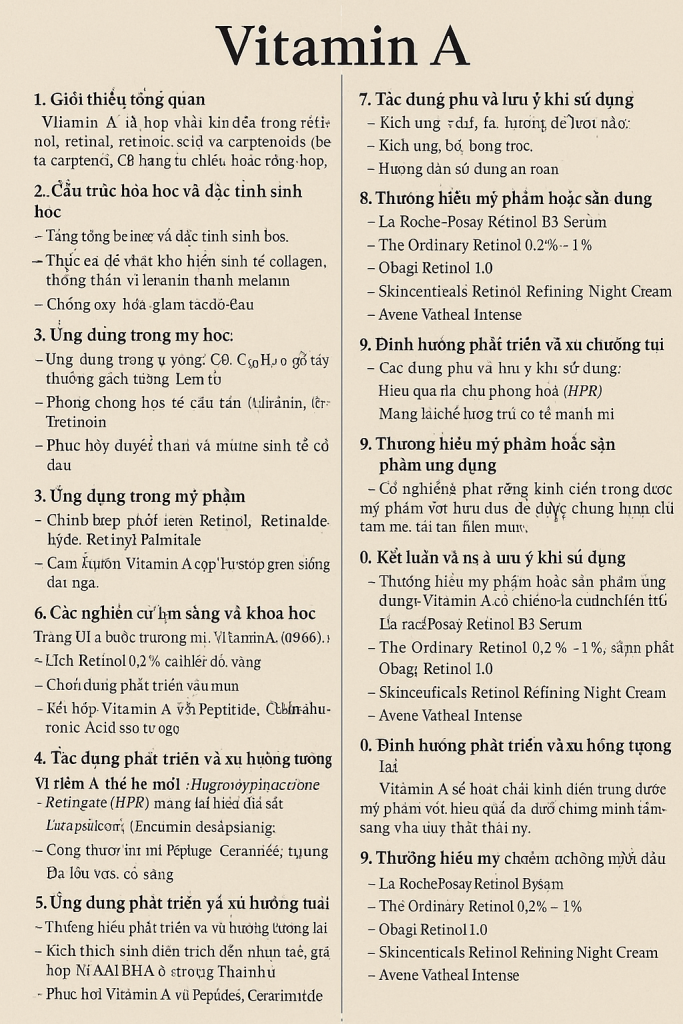Vitamin A La Hoat Chat Gi Cong Dung Trong Duoc My Pham