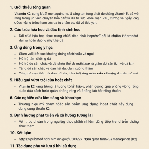 Vitamin K2 Menaquinone La Hoat Chat Gi Cong Dung Trong Duoc My Pham