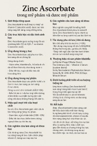 Zinc Ascorbate La Hoat Chat Gi Cong Dung Trong Duoc My Pham