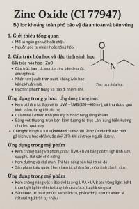 Zinc Oxide CI 77947 La Hoat Chat Gi Cong Dung Trong Duoc My Pham
