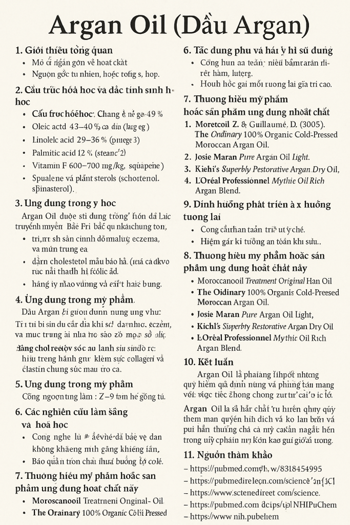 Argan Oil La Hoat Chat Gi Cong Dung Trong Duoc My Pham