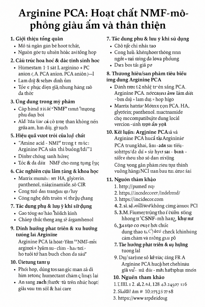 Arginine PCA La Hoat Chat Gi Cong Dung Trong Duoc My Pham
