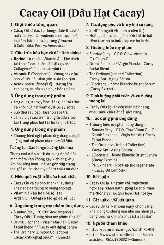 Cacay Oil La Hoat Chat Gi Cong Dung Trong Duoc My Pham