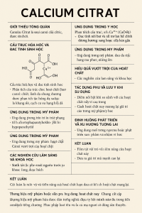 Calcium Citrate La Hoat Chat Gi Cong Dung Trong Duoc My Pham