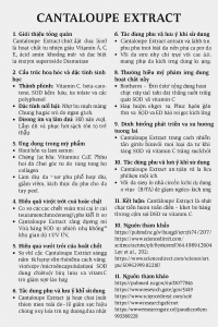 Cantaloupe Extract La Hoat Chat Gi Cong Dung Trong Duoc My Pham