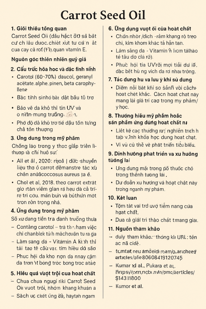 Carrot Seed Oil La Hoat Chat Gi Cong Dung Trong Duoc My Pham