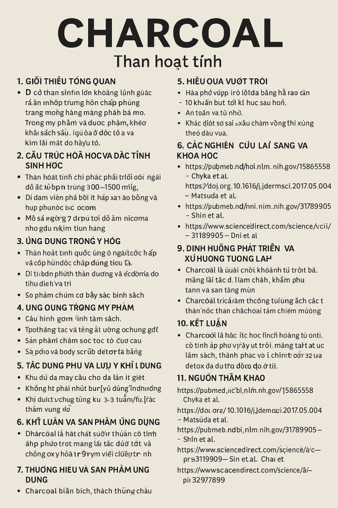 Charcoal La Hoat Chat Gi Cong Dung Trong Duoc My Pham