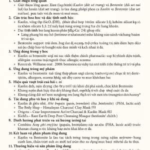 Clay Kaolin Bentonite La Hoat Chat Gi Cong Dung Trong Duoc My Pham