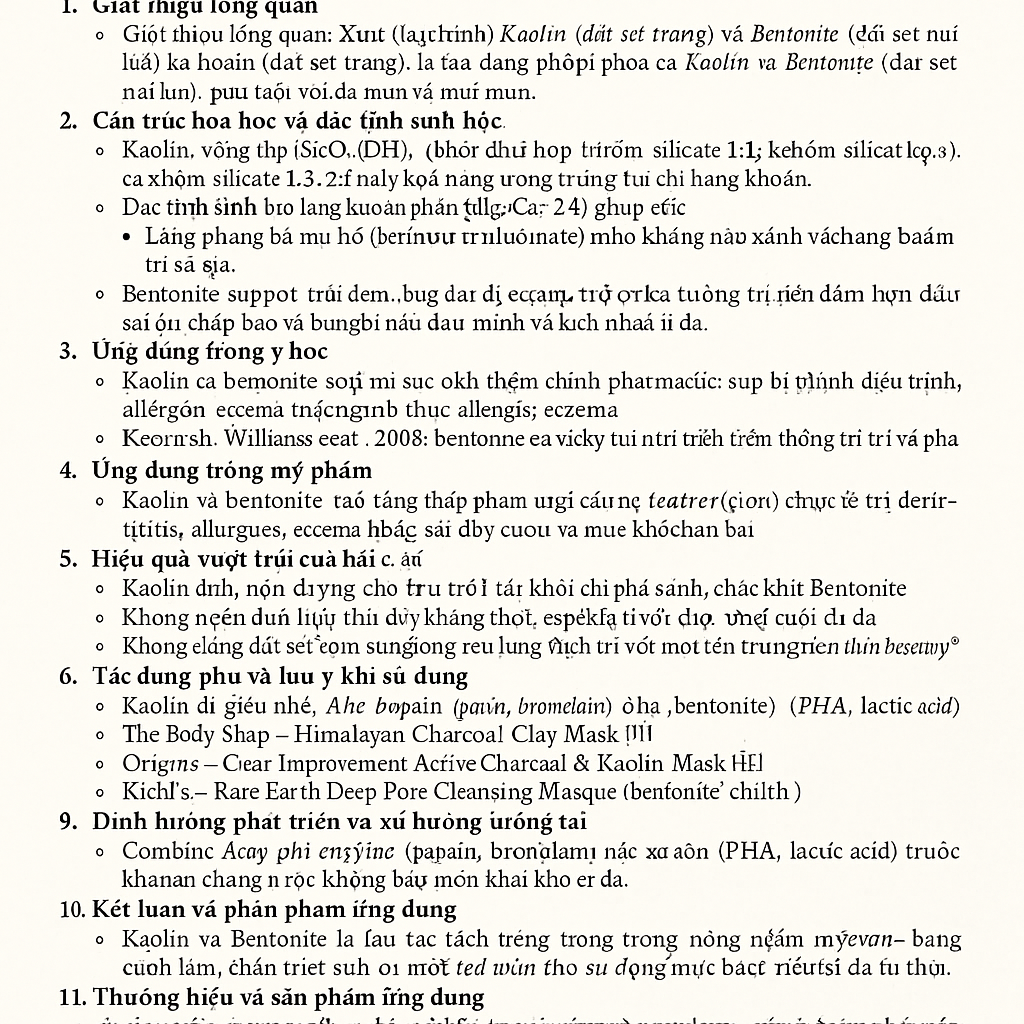 Clay Kaolin Bentonite La Hoat Chat Gi Cong Dung Trong Duoc My Pham