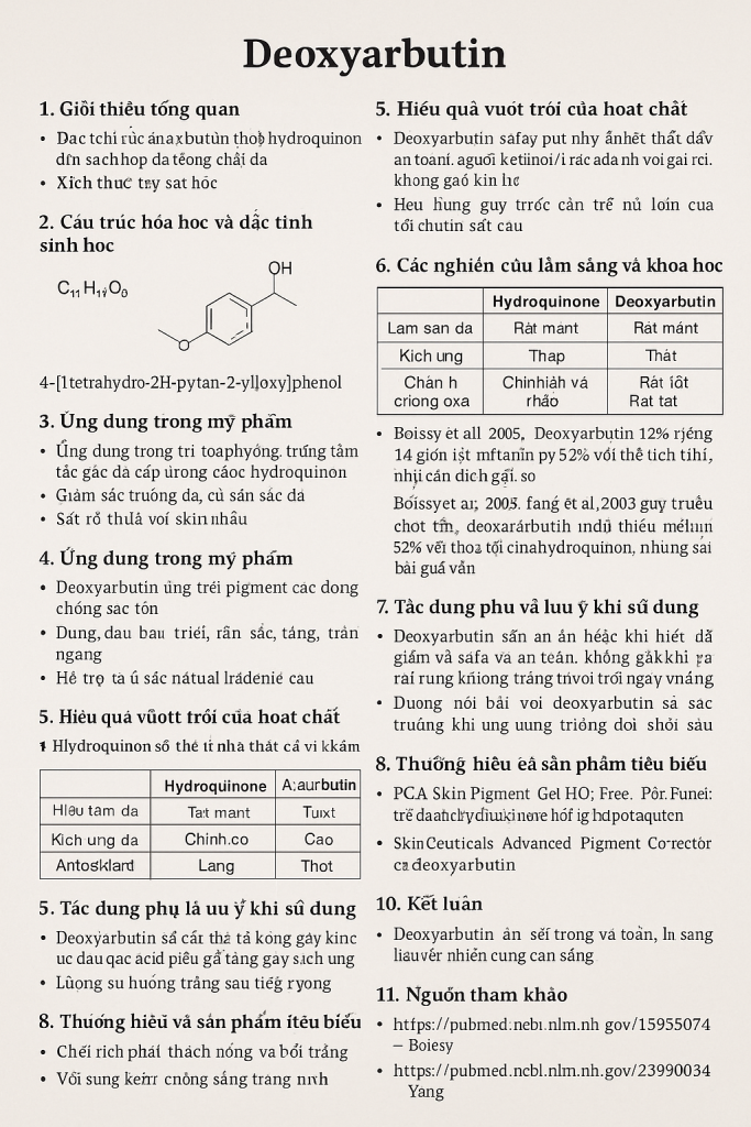 Deoxyarbutin La Hoat Chat Gi Cong Dung Trong Duoc My Pham