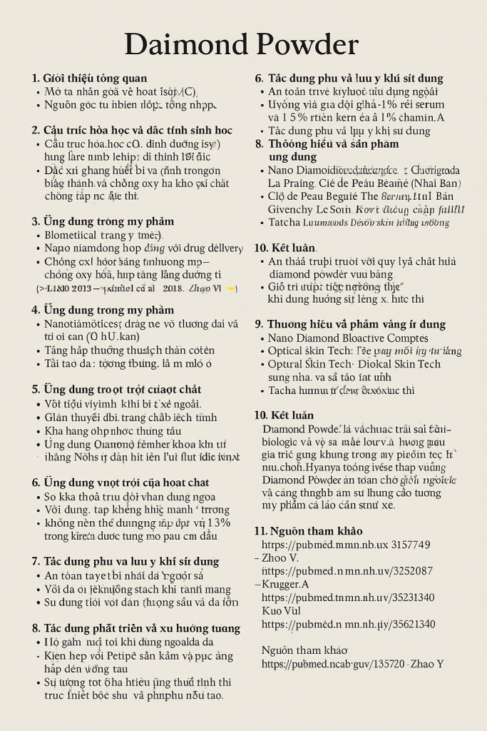 Diamond Powder La Hoat Chat Gi Cong Dung Trong Duoc My Pham