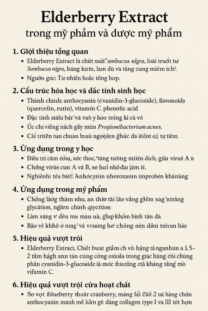 Elderberry Extract La Hoat Chat Gi Cong Dung Trong Duoc My Pham