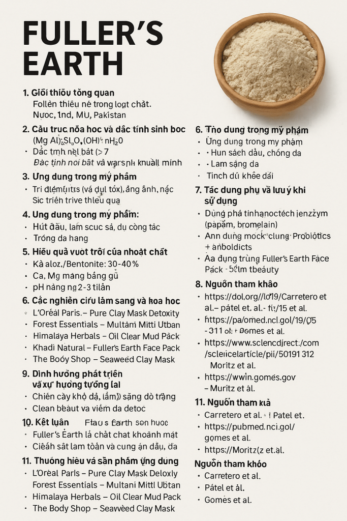 Fullers Earth La Hoat Chat Gi Cong Dung Trong Duoc My Pham