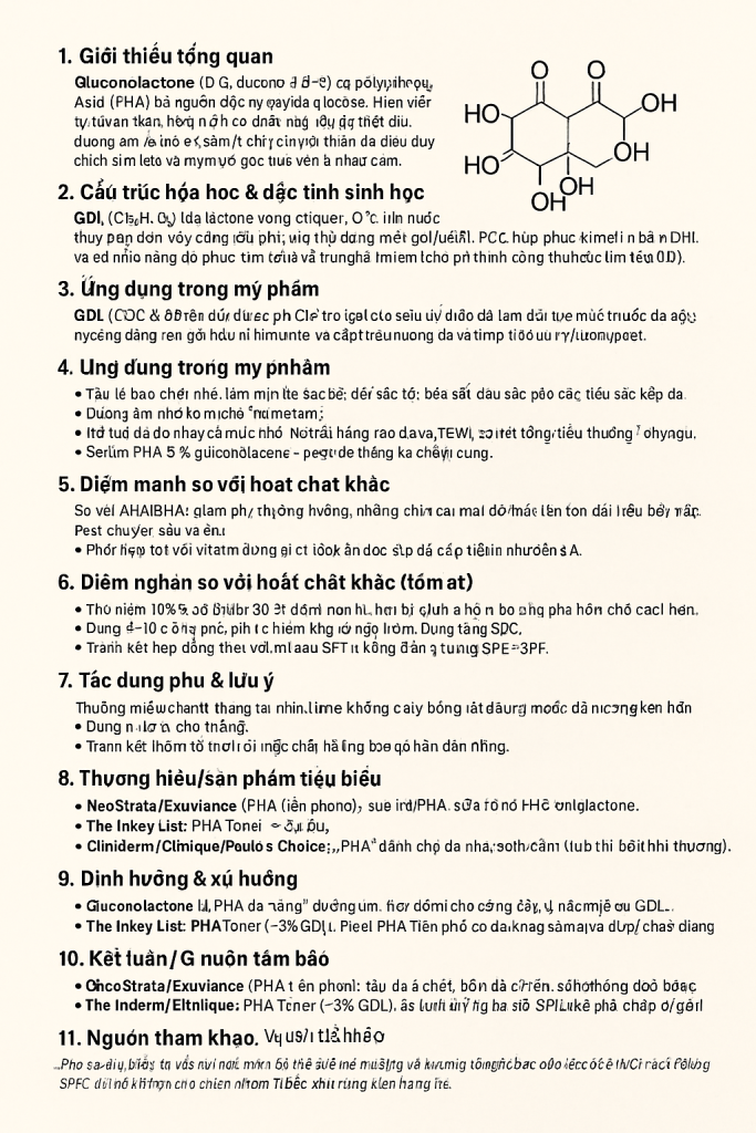Gluconolactone La Hoat Chat Gi Cong Dung Trong Duoc My Pham