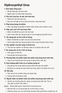 Hydroxyethyl Urea La Hoat Chat Gi Cong Dung Trong Duoc My Pham