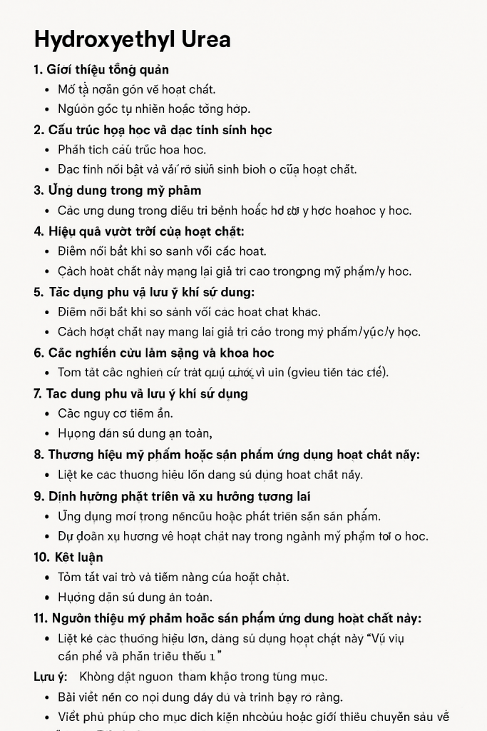 Hydroxyethyl Urea La Hoat Chat Gi Cong Dung Trong Duoc My Pham