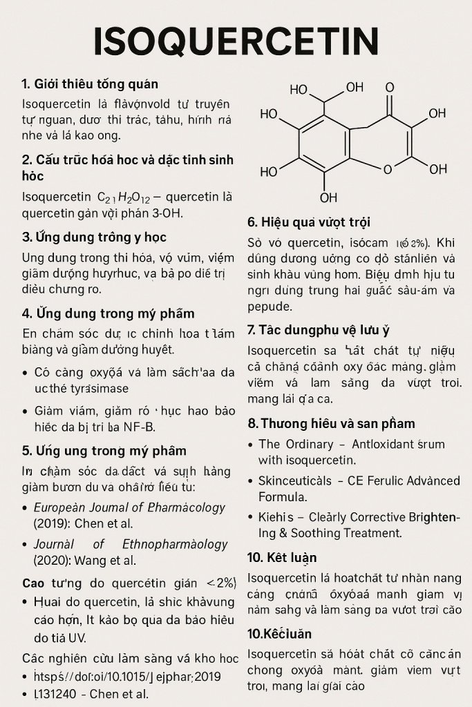Isoquercetin La Hoat Chat Gi Cong Dung Trong Duoc My Pham