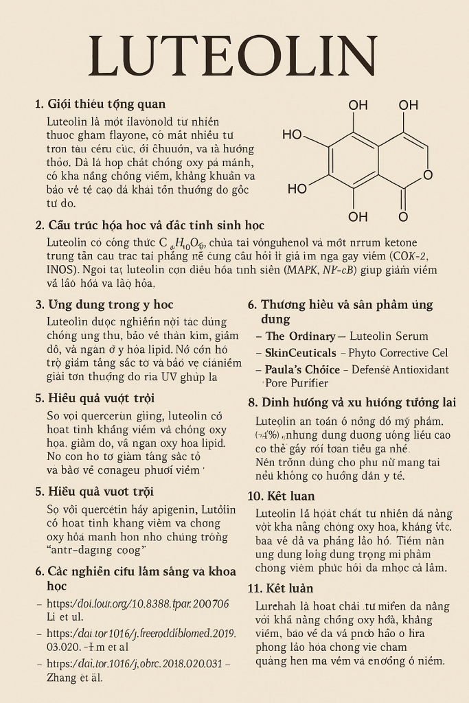 Luteolin La Hoat Chat Gi Cong Dung Trong Duoc My Pham