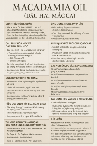 Macadamia Oil La Hoat Chat Gi Cong Dung Trong Duoc My Pham