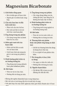 Magnesium Bicarbonate La Hoat Chat Gi Cong Dung Trong Duoc My Pham