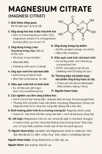 Magnesium Citrate La Hoat Chat Gi Cong Dung Trong Duoc My Pham