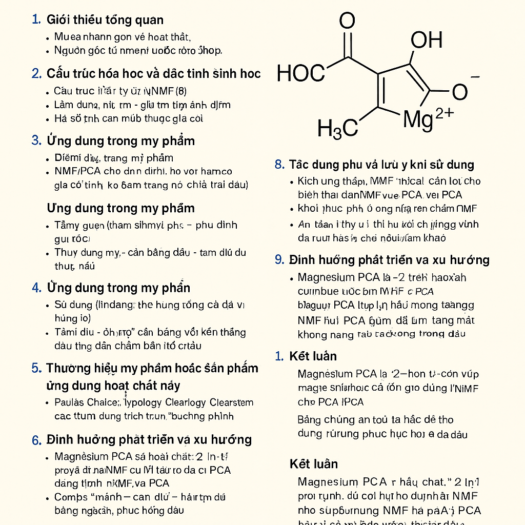 Magnesium PCA La Hoat Chat Gi Cong Dung Trong Duoc My Pham