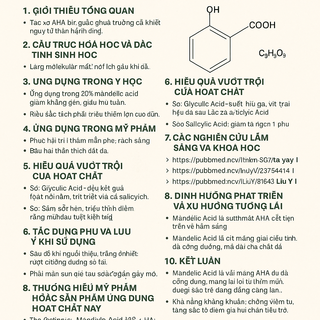 Mandelic Acid La Hoat Chat Gi Cong Dung Trong Duoc My Pham