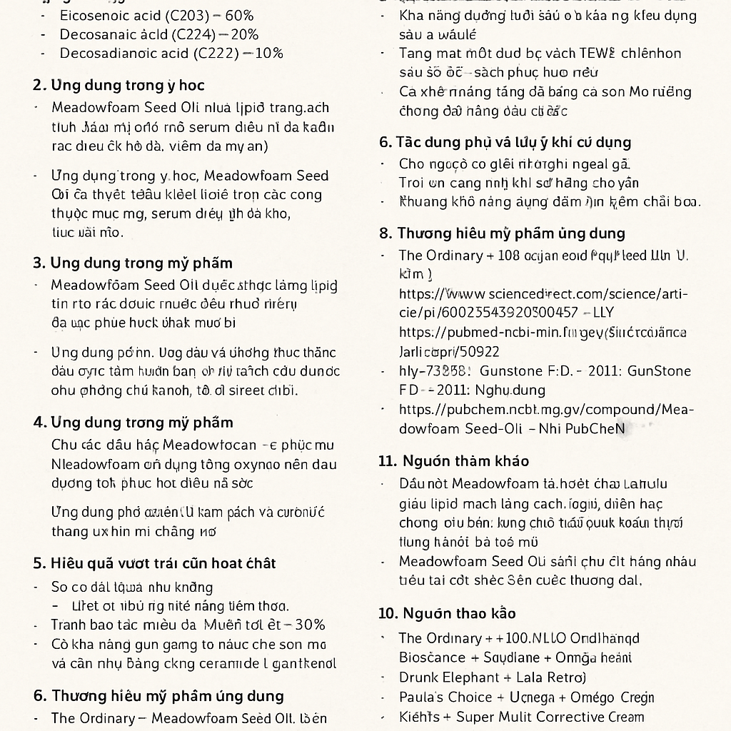 Meadowfoam Seed Oil La Hoat Chat Gi Cong Dung Trong Duoc My Pham