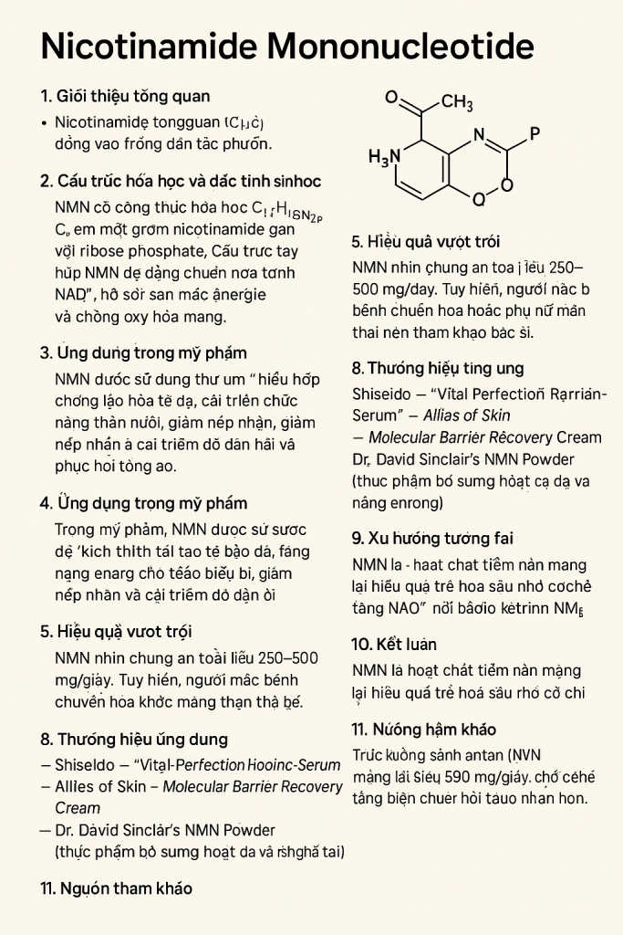 Nicotinamide Mononucleotide La Hoat Chat Gi Cong Dung Trong Duoc My Pham