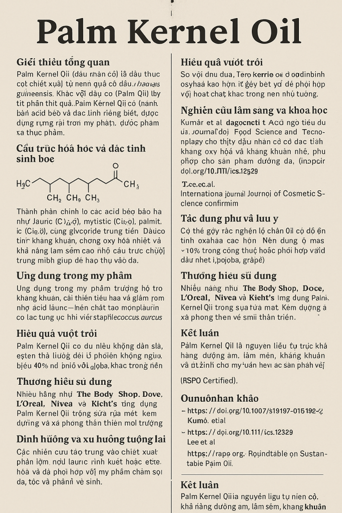 Palm Kernel Oil La Hoat Chat Gi Cong Dung Trong Duoc My Pham