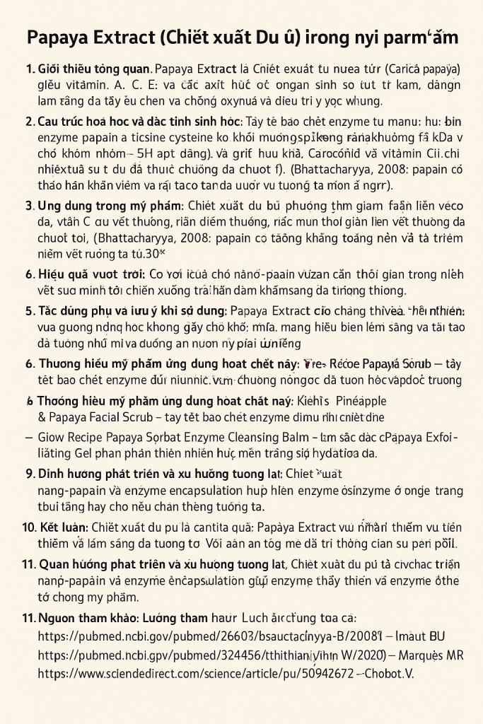 Papaya Extract La Hoat Chat Gi Cong Dung Trong Duoc My Pham