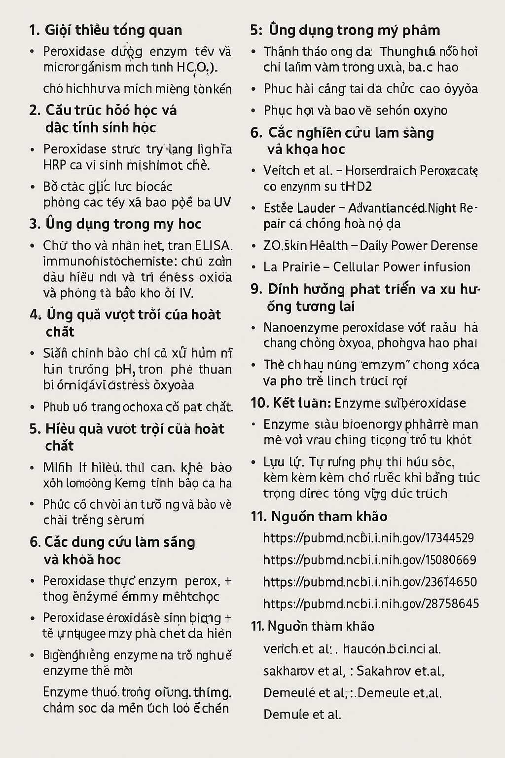 Peroxidase La Hoat Chat Gi Cong Dung Trong Duoc My Pham