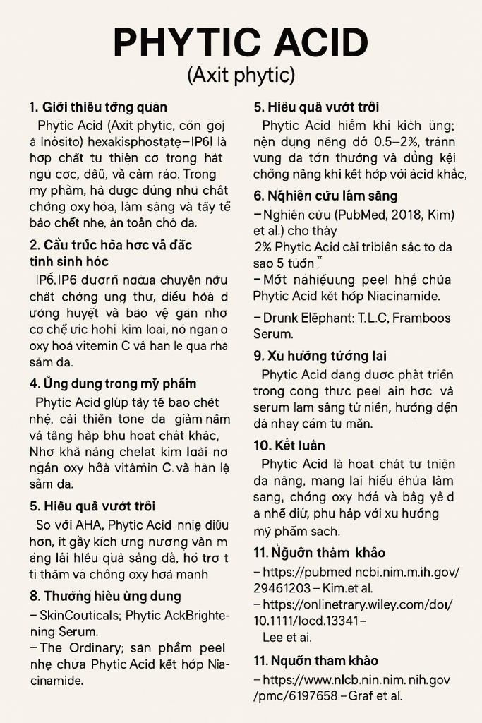 Phytic Acid La Hoat Chat Gi Cong Dung Trong Duoc My Pham