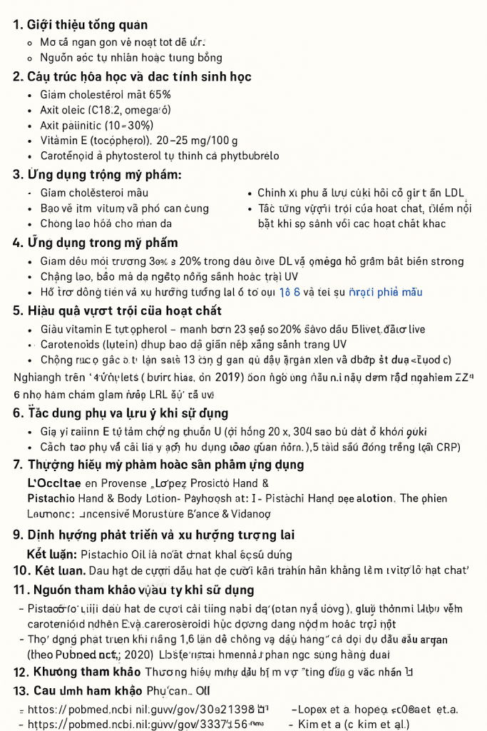 Pistachio Oil La Hoat Chat Gi Cong Dung Trong Duoc My Pham