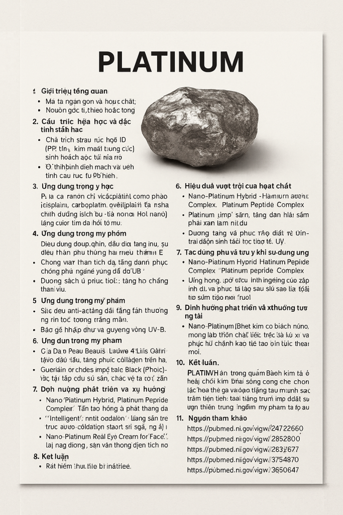 Platinum La Hoat Chat Gi Cong Dung Trong Duoc My Pham