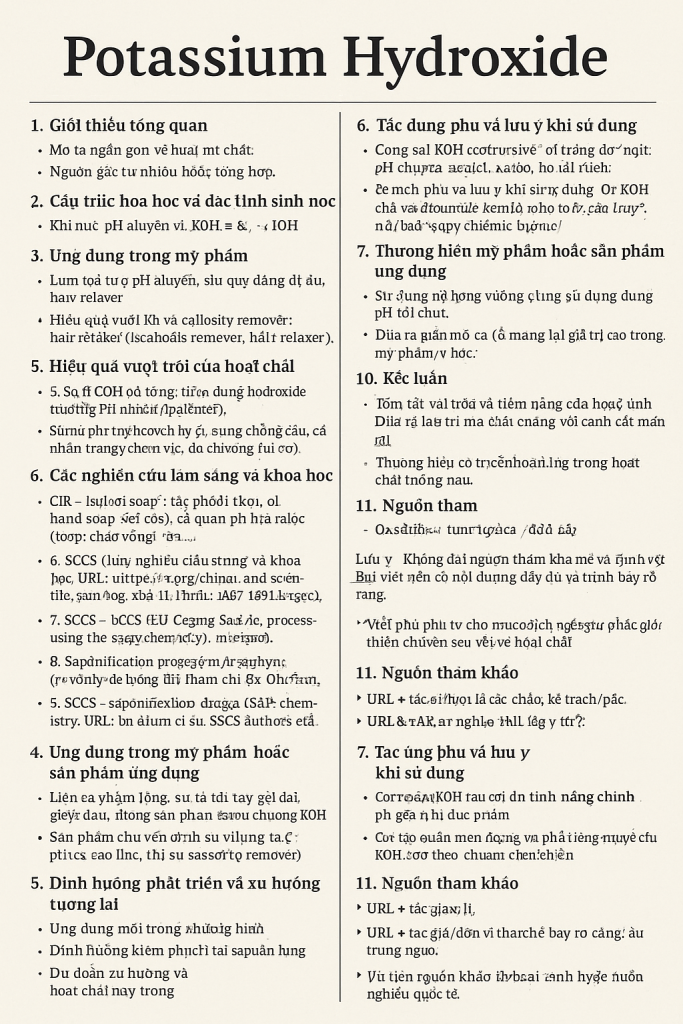Potassium Hydroxide La Hoat Chat Gi Cong Dung Trong Duoc My Pham