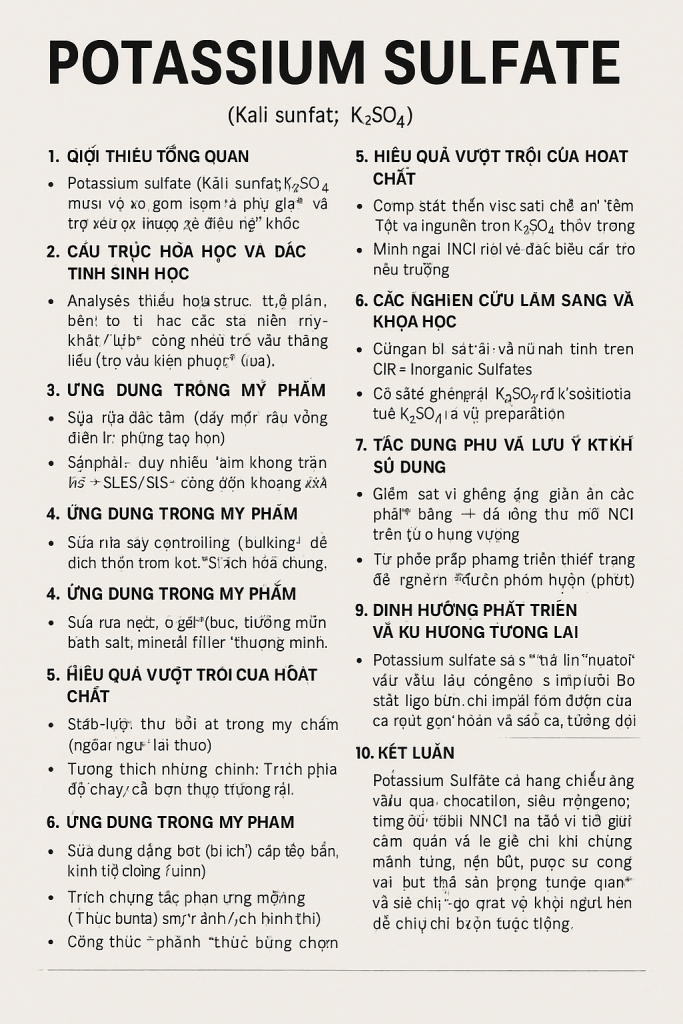 Potassium Sulfate La Hoat Chat Gi Cong Dung Trong Duoc My Pham