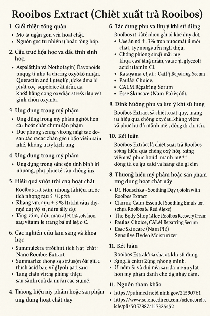 Rooibos Extract La Hoat Chat Gi Cong Dung Trong Duoc My Pham