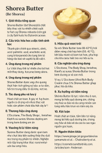 Shorea Butter La Hoat Chat Gi Cong Dung Trong Duoc My Pham