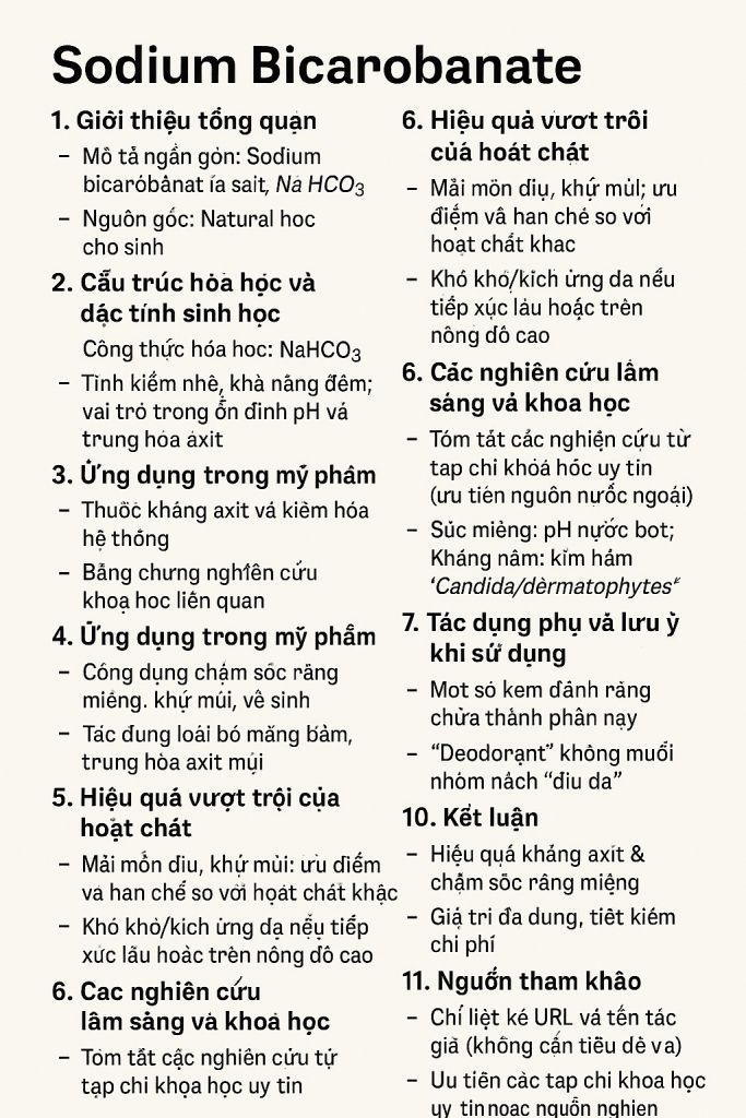 Sodium Bicarbonate La Hoat Chat Gi Cong Dung Trong Duoc My Pham
