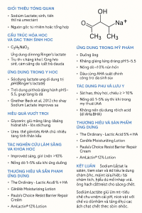 Sodium Lactate La Hoat Chat Gi Cong Dung Trong Duoc My Pham