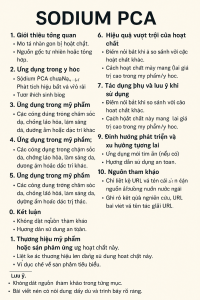 Sodium PCA La Hoat Chat Gi Cong Dung Trong Duoc My Pham