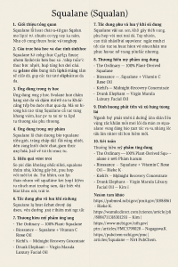 Squalane La Hoat Chat Gi Cong Dung Trong Duoc My Pham