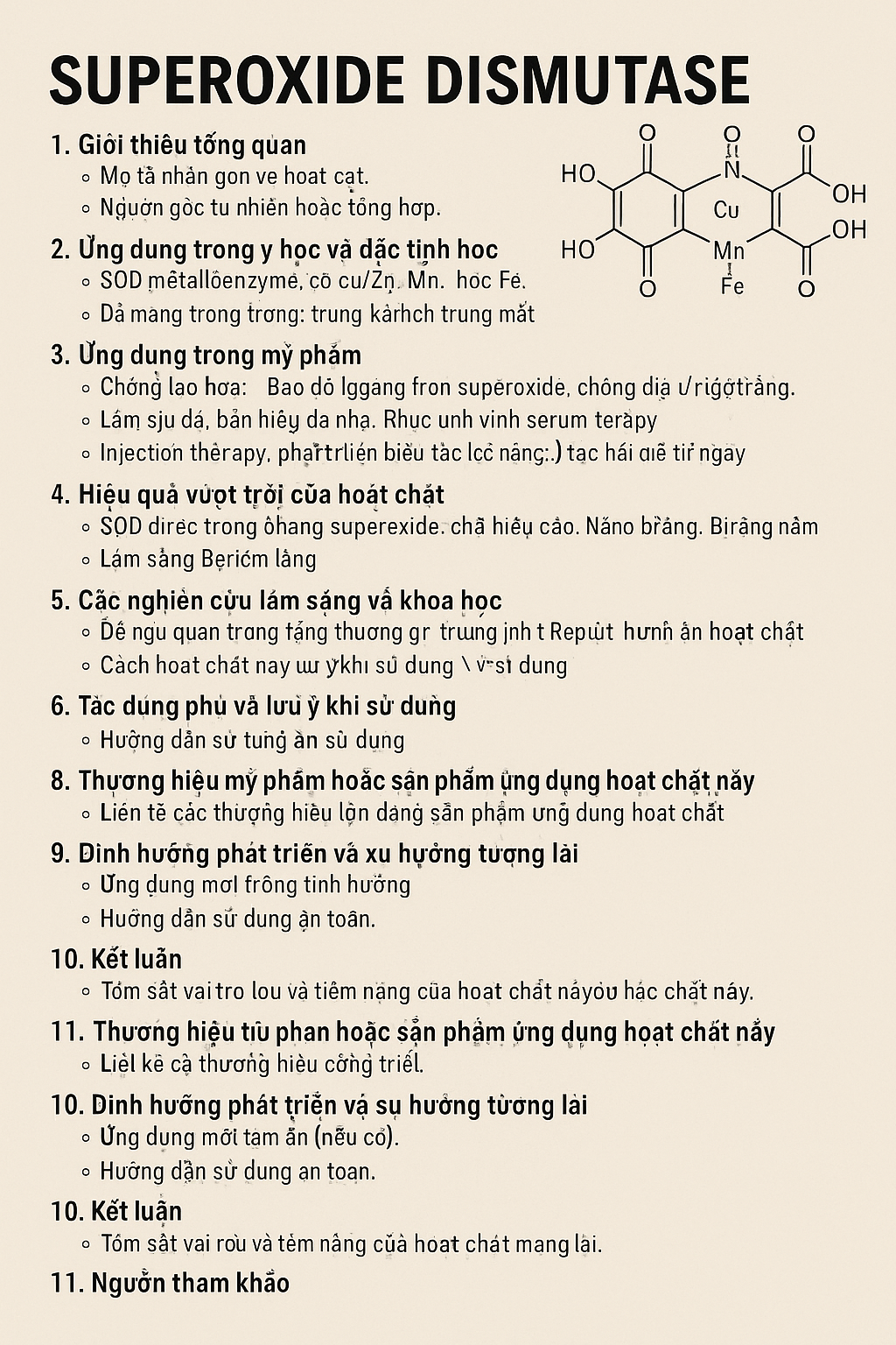 Superoxide Dismutase La Hoat Chat Gi Cong Dung Trong Duoc My Pham